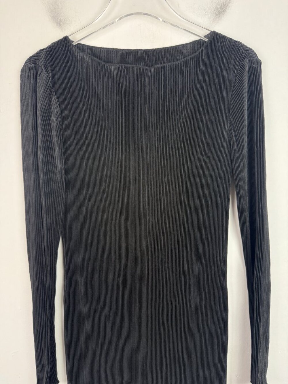 NWT Cupshe Black Pleated Long Sleeve Mini Dress Size Small S NEW - Picture 3 of 9